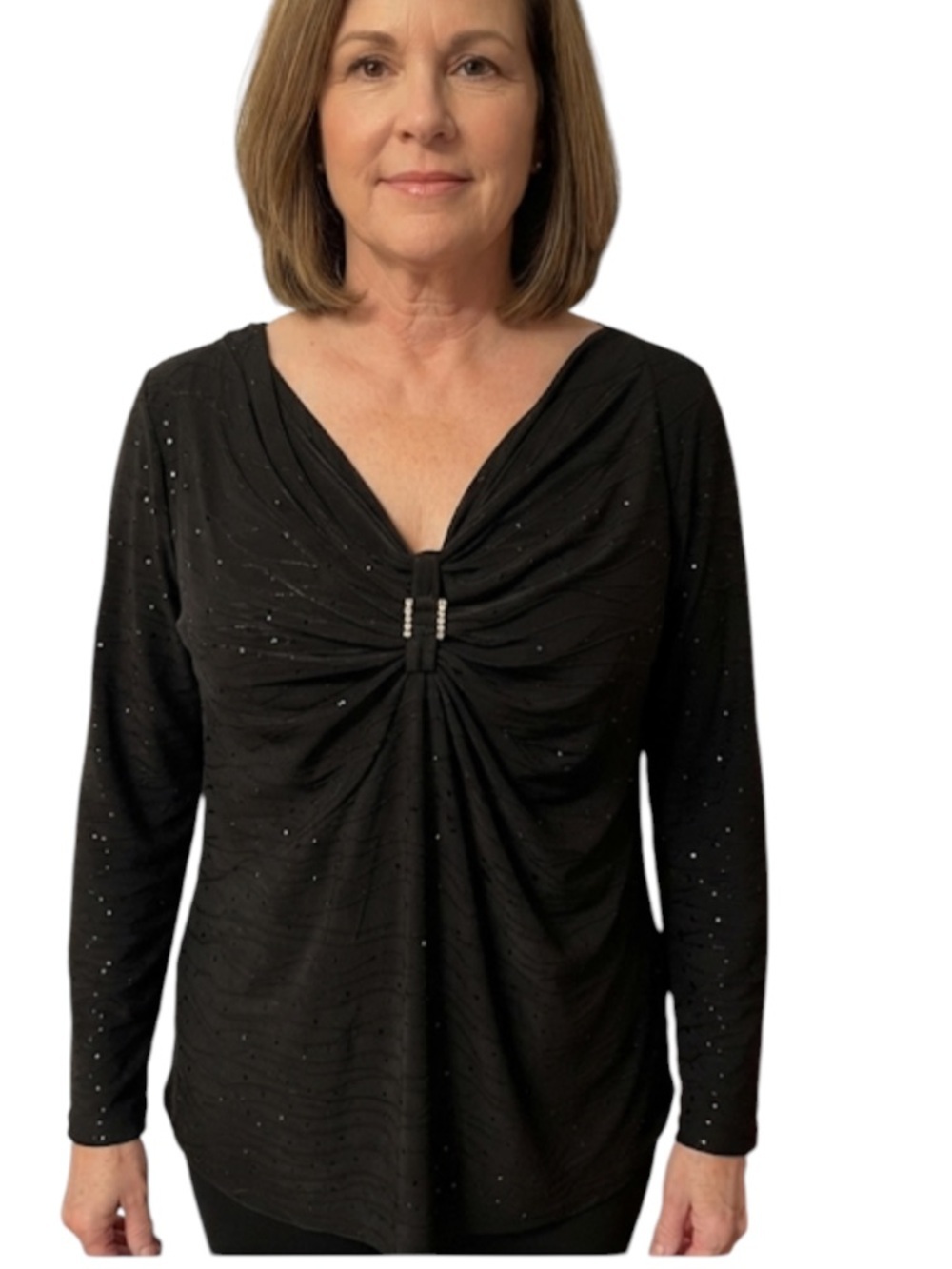 Jaclyn & smith Elegant Black Women's Top size 1X#566/170tt